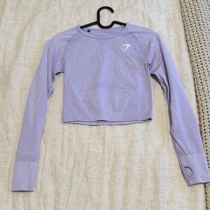 Gymshark Light Purple Seamless Crop Long Sleeve Top